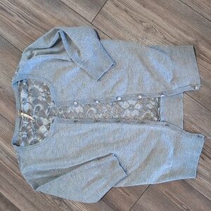 Poof! Gray cardigan small